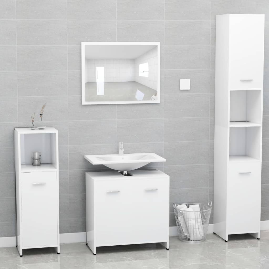 vidaXL Súprava kúpeľňového nábytku, biela, drevotrieska