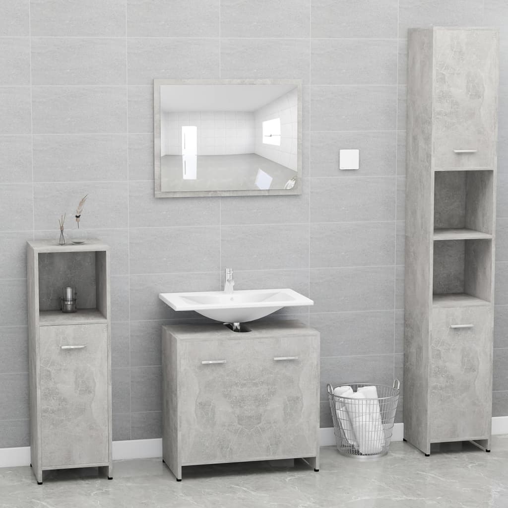 vidaXL Súprava kúpeľňového nábytku, betónovo sivá, drevotrieska