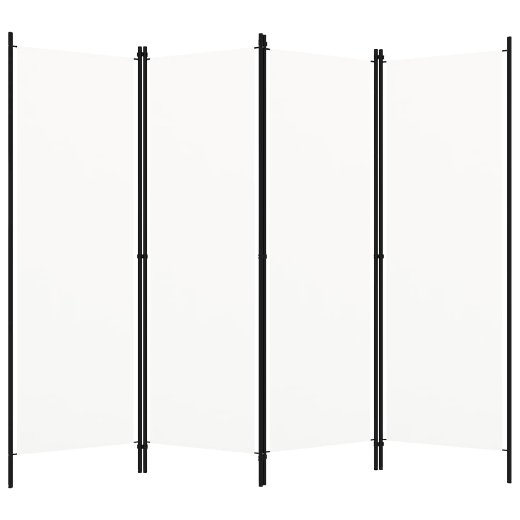 vidaXL Paraván so 4 panelmi, krémovo biely 200x180 cm  
