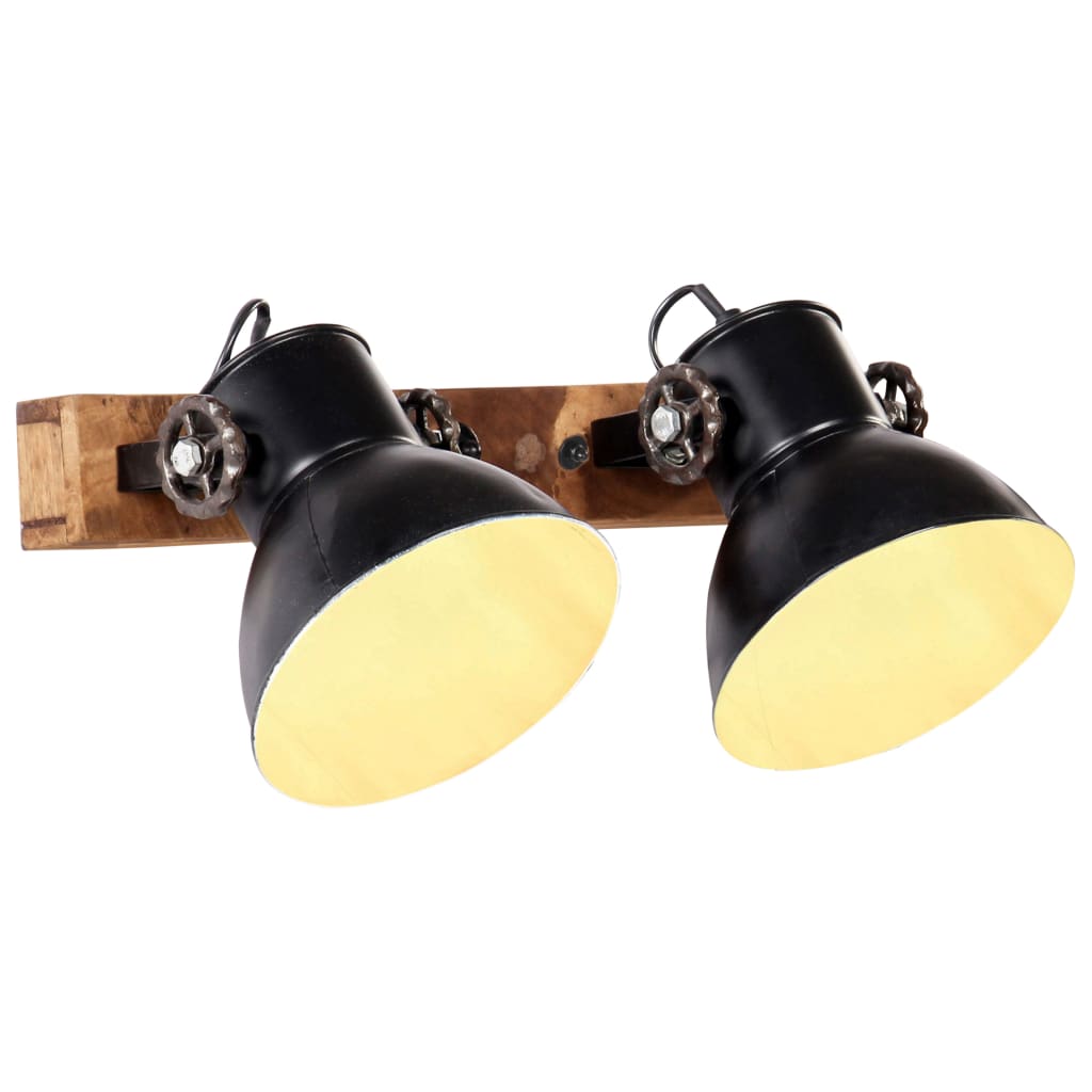 vidaXL Industriálna nástenná lampa čiernočierna 45x25 cm E27