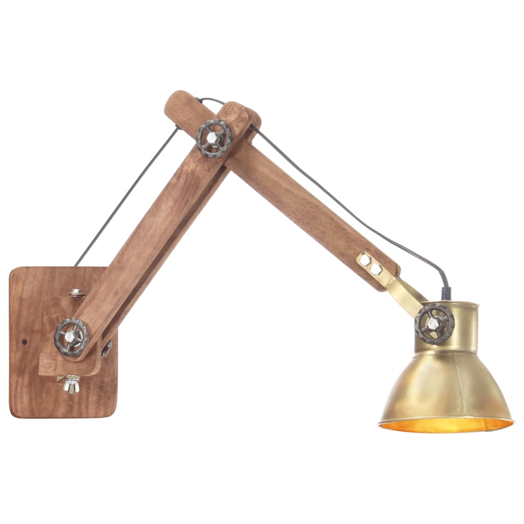 vidaXL Nástenná lampa, industriálny štýl, mosadzná, okrúhla E27