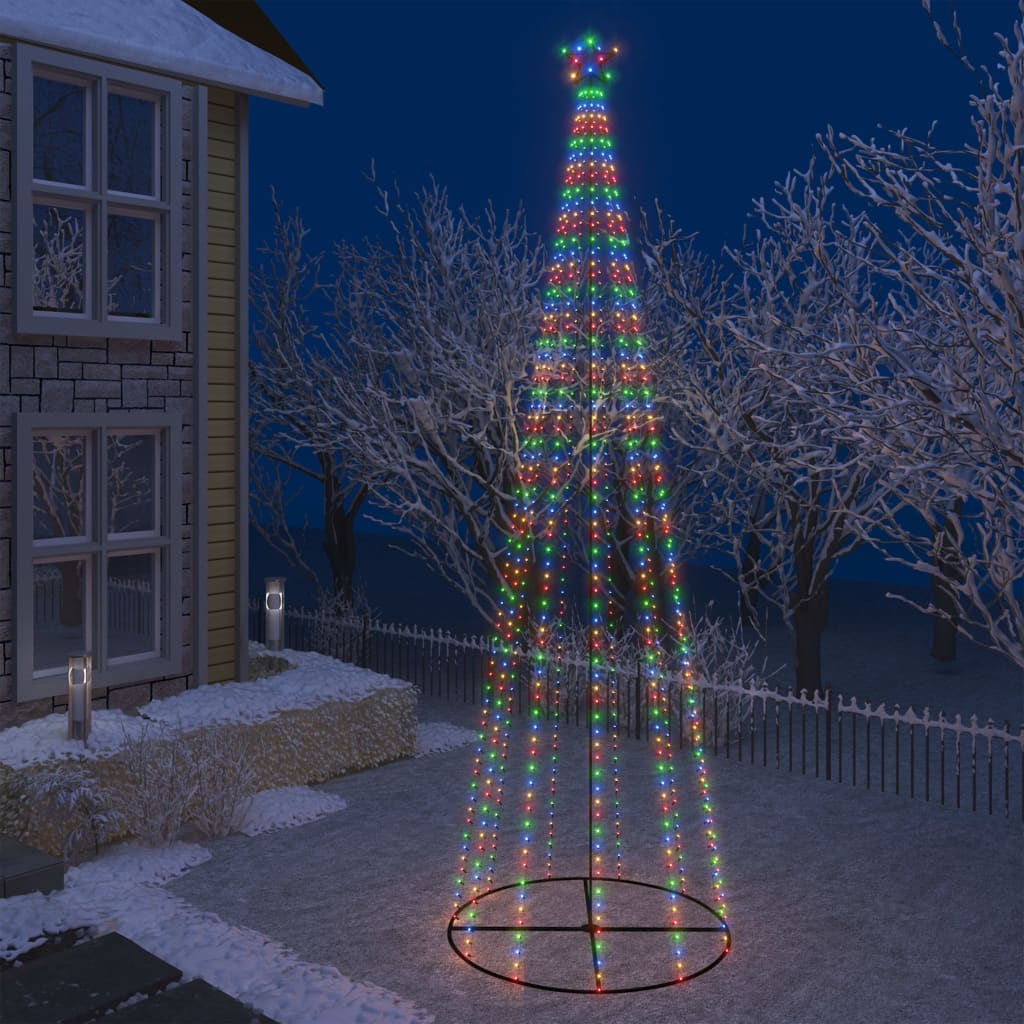 vidaXL Vianočný stromček, kužeľ, 752 LED, farebné svetlo 160x500cm