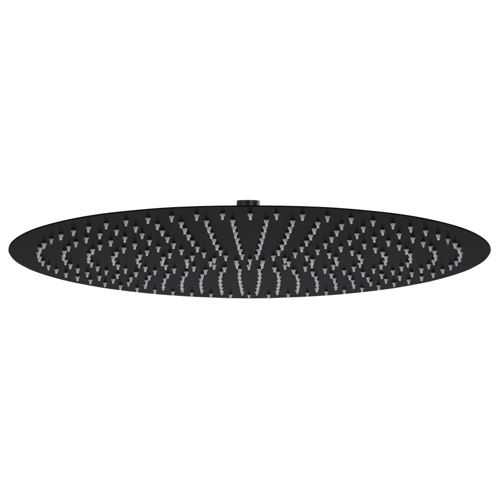 vidaXL Dažďová sprchová hlavica, oceľ 50 cm, okrúhla, čierna