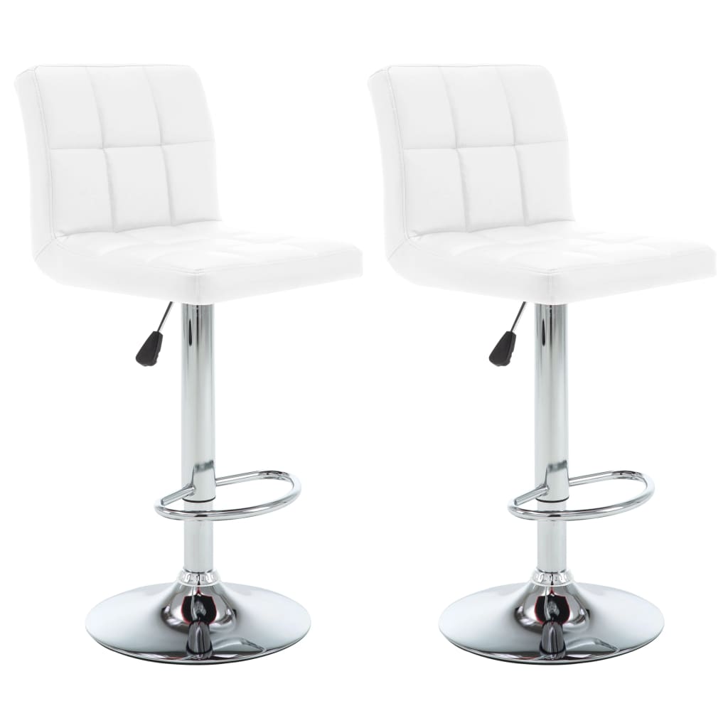 vidaXL Barové stoličky 2 ks, biele, umelá koža