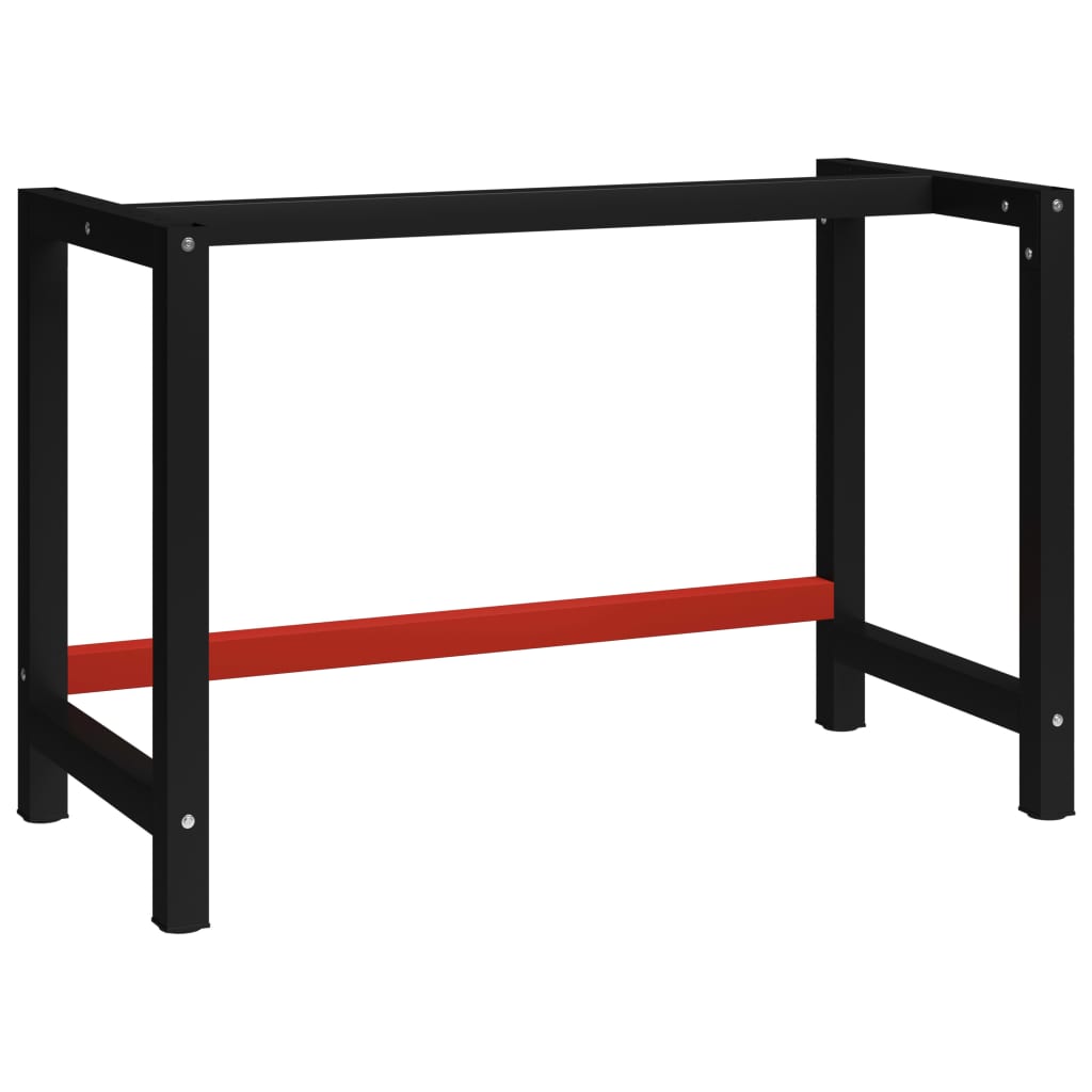 vidaXL Rám na pracovný stôl kovový 120x57x79 cm čierno-červený