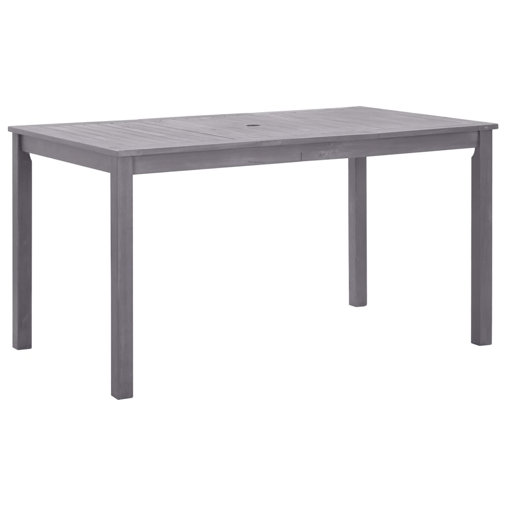 vidaXL Záhradný stôl, ošúchaná sivá 140x80x74 cm, akáciový masív