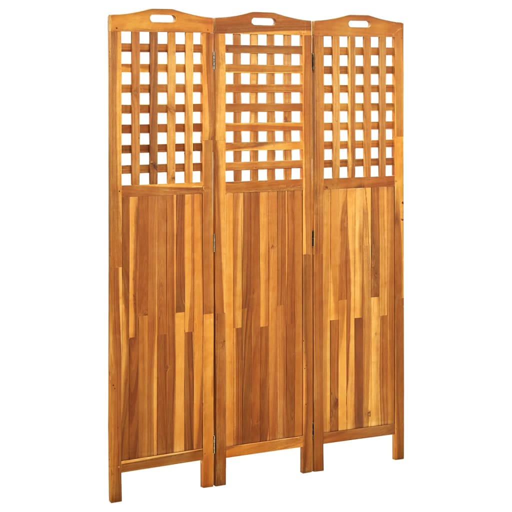 vidaXL 3-panelový paraván 121x2x170 cm masívne akáciové drevo