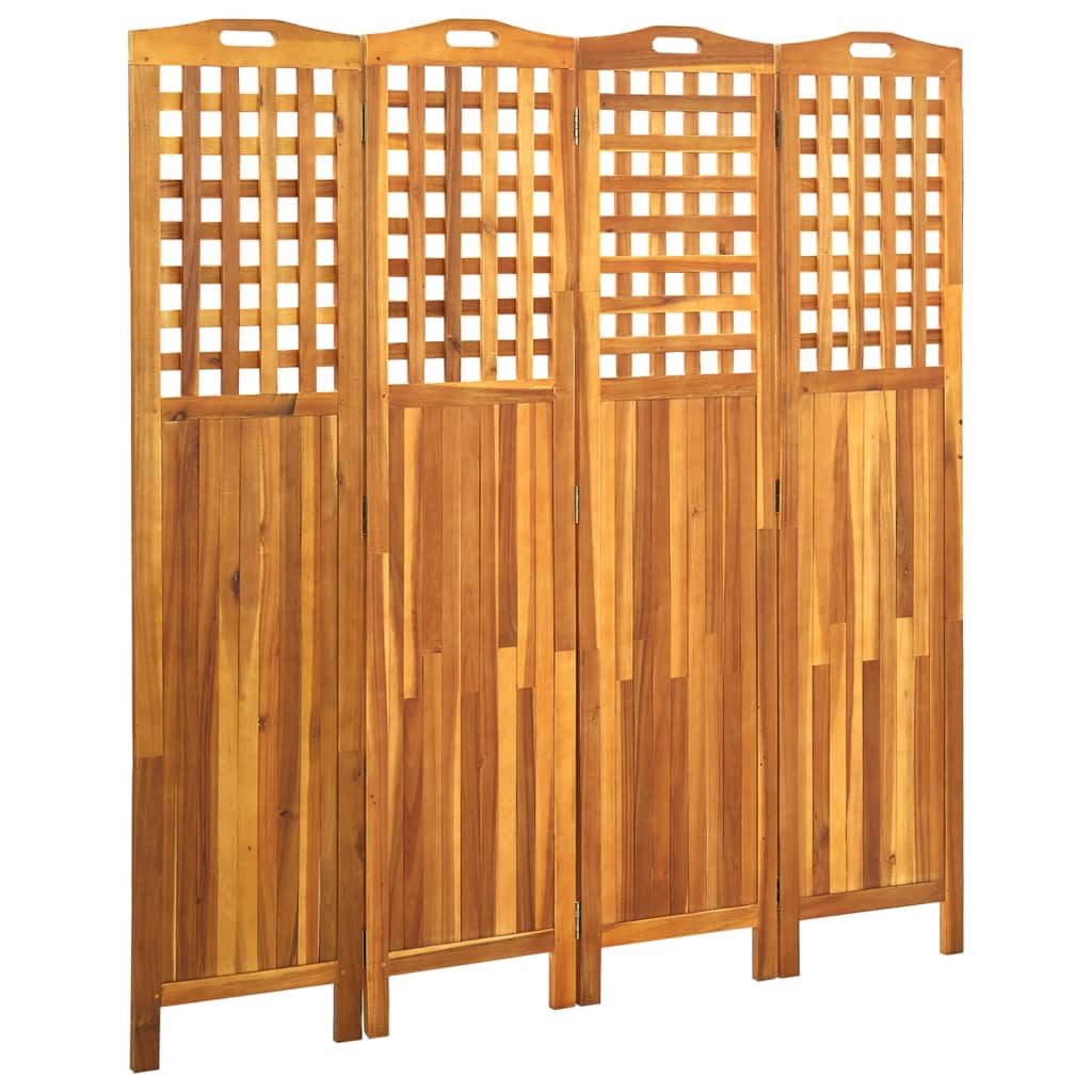 vidaXL 4-panelový paraván 161x2x170 cm masívne akáciové drevo