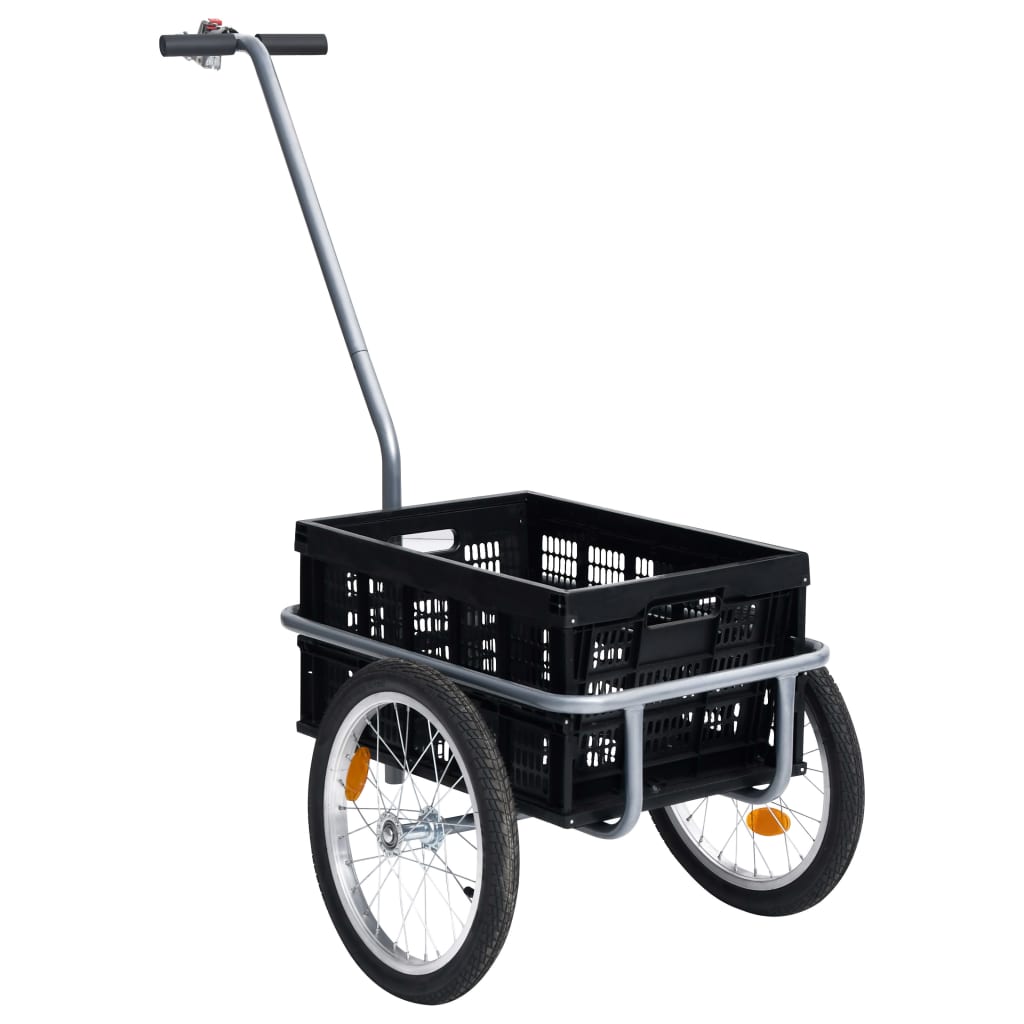 vidaXL Nákladný vozík za bicykel s 50 l skladacím prepravným boxom čierny 150 kg