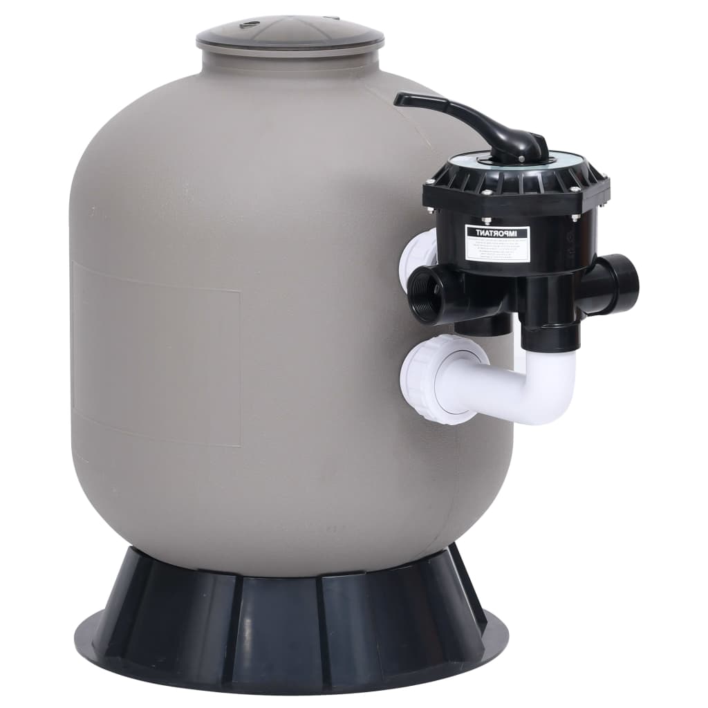 vidaXL Bazénový pieskový filter s bočným 6 polohovým ventilom sivý