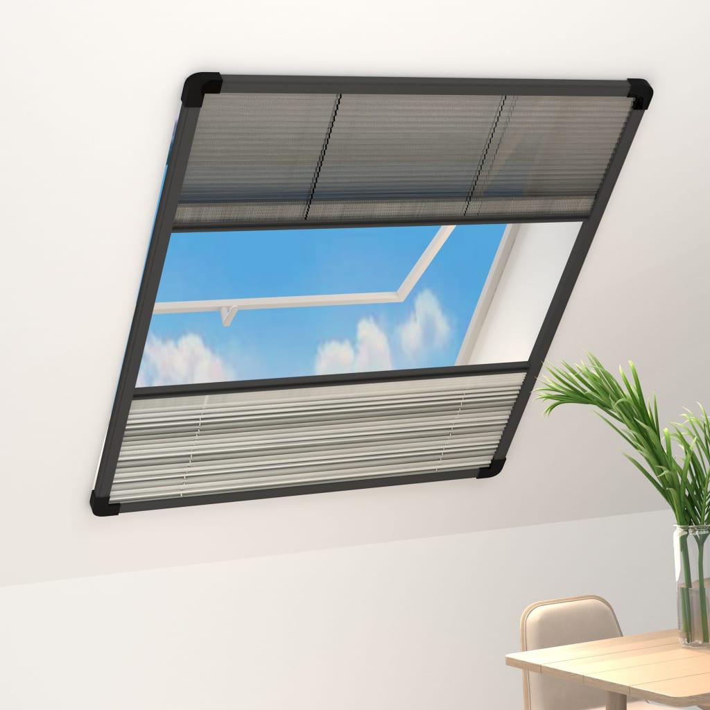 vidaXL Plisovaná okenná sieťka proti hmyzu s roletou hliník 80x100 cm