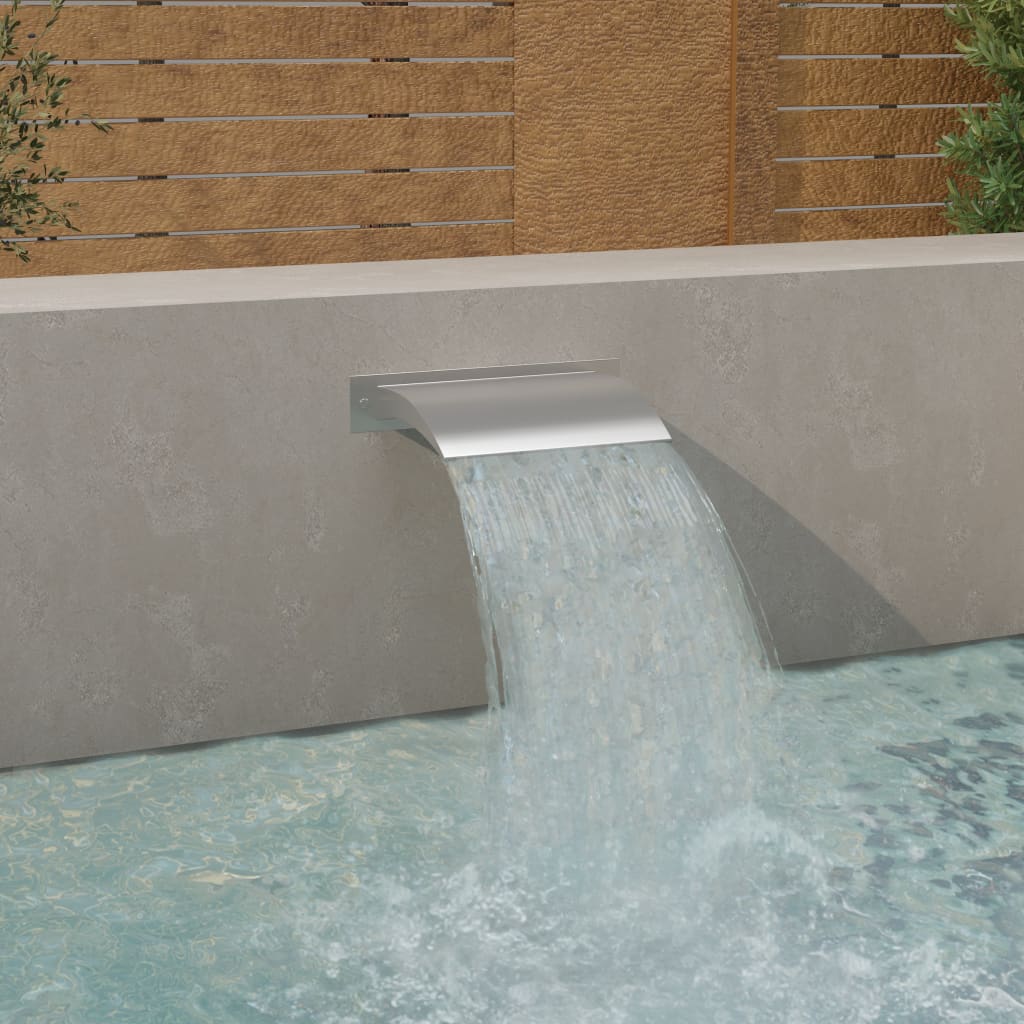 vidaXL Bazénová fontána strieborná 45x9x26 cm nehrdzavejúca oceľ  