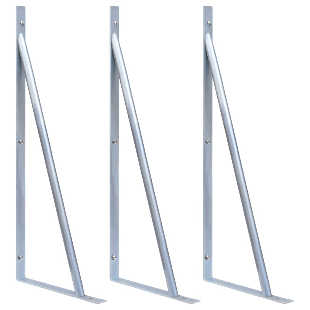 vidaXL Podporné držiaky pre plotové stĺpiky 3 ks pozinkovaná oceľ