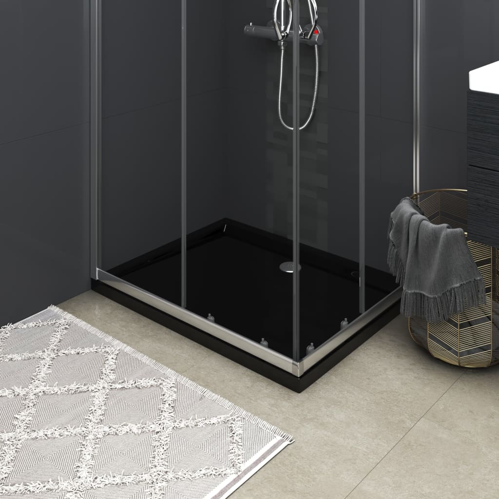 vidaXL Obdĺžniková sprchová vanička z ABS čierna 80x100 cm