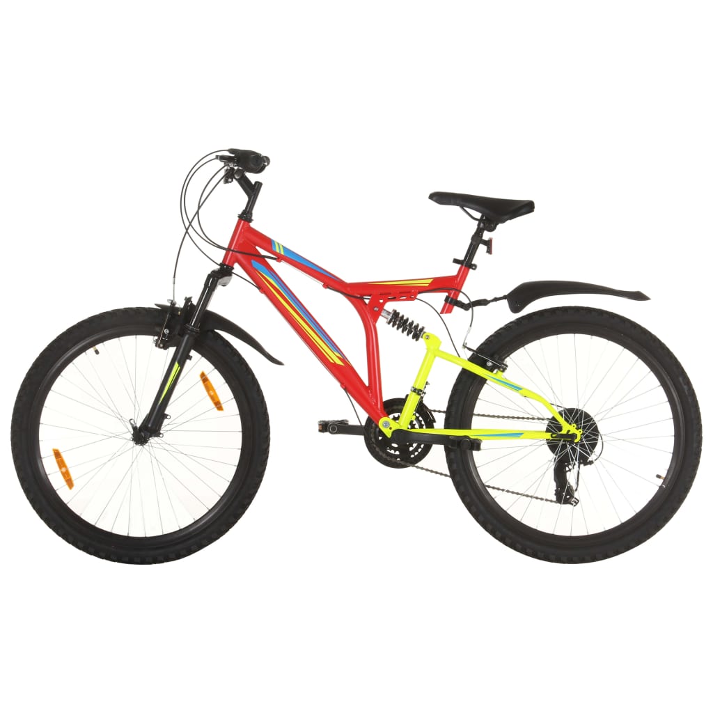 vidaXL Horský bicykel 21 rýchlostí 26" koleso 49 cm rám červený