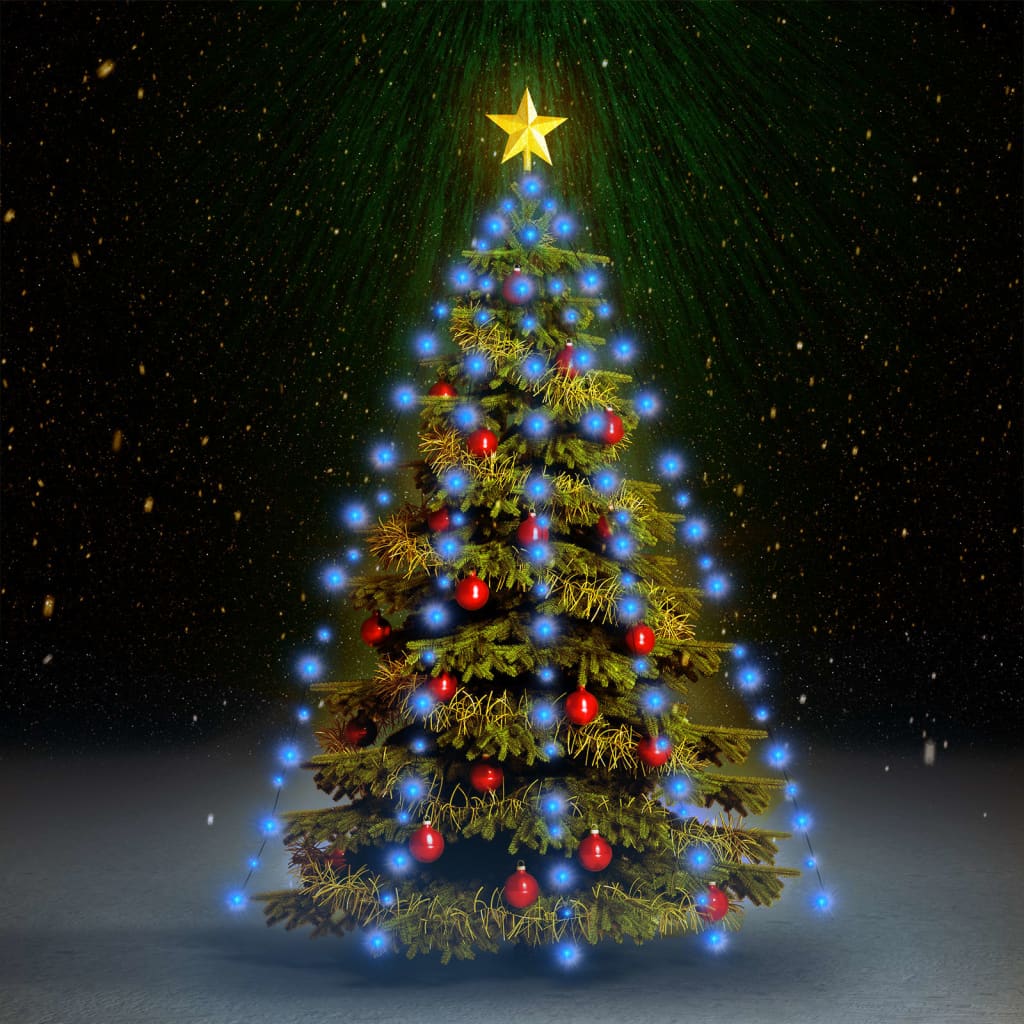 vidaXL Vianočná svetelná reťaz na stromček so 150 LED modrá 150 cm