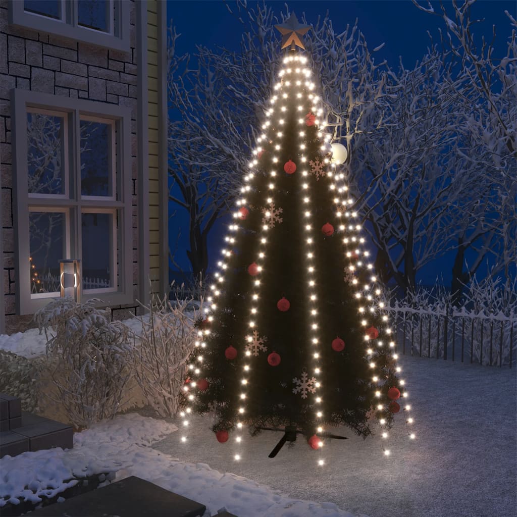 vidaXL Svetelná reťaz na vianočný stromček 250LED studená biela 250cm 