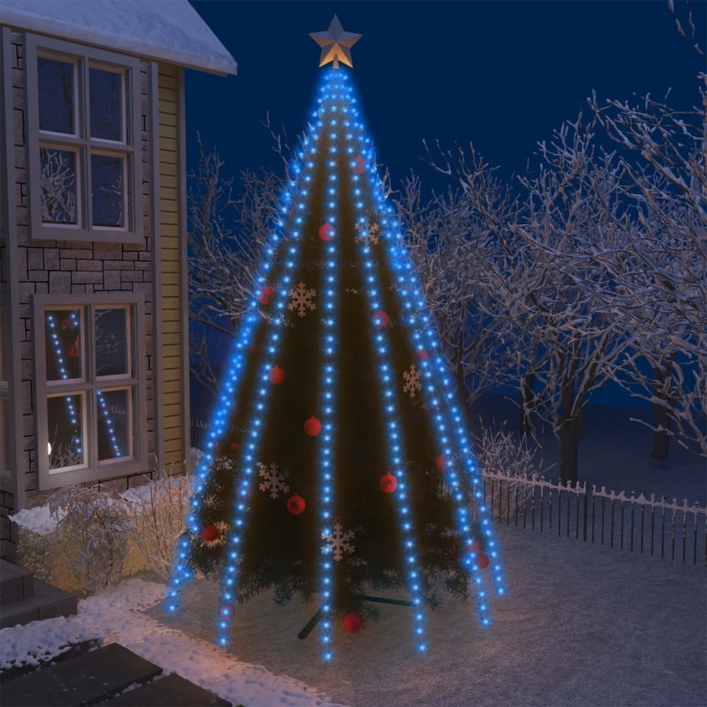 vidaXL Svetlá na stromček s 500 LED modré 500 cm interiér exteriér