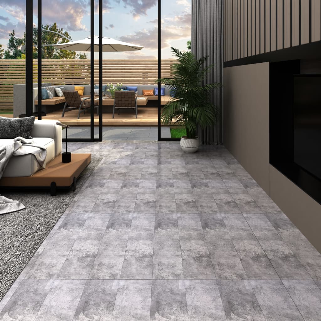 vidaXL Samolepiace podlahové dosky z PVC 5,21 m² 2 mm cementové hnedé