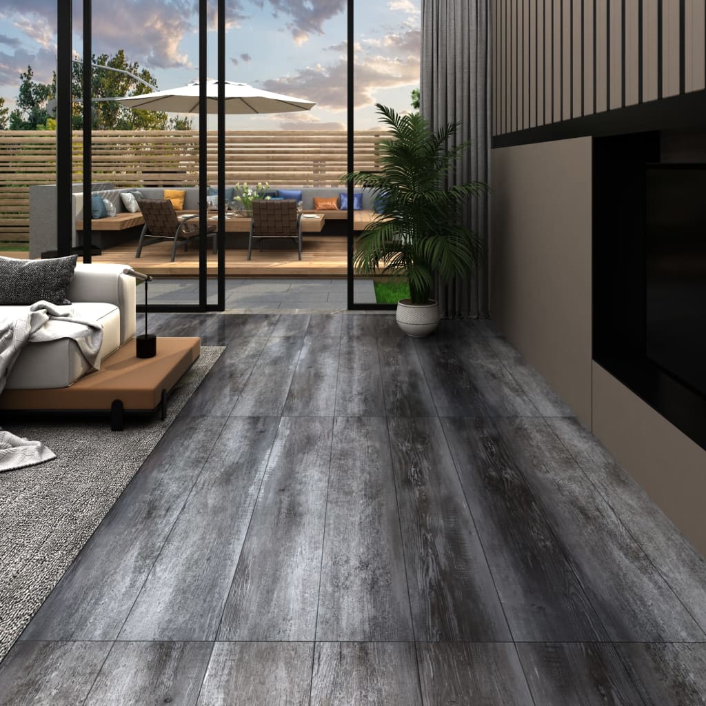 vidaXL Samolepiace podlahové dosky z PVC 5,21 m² 2 mm lesklé sivé