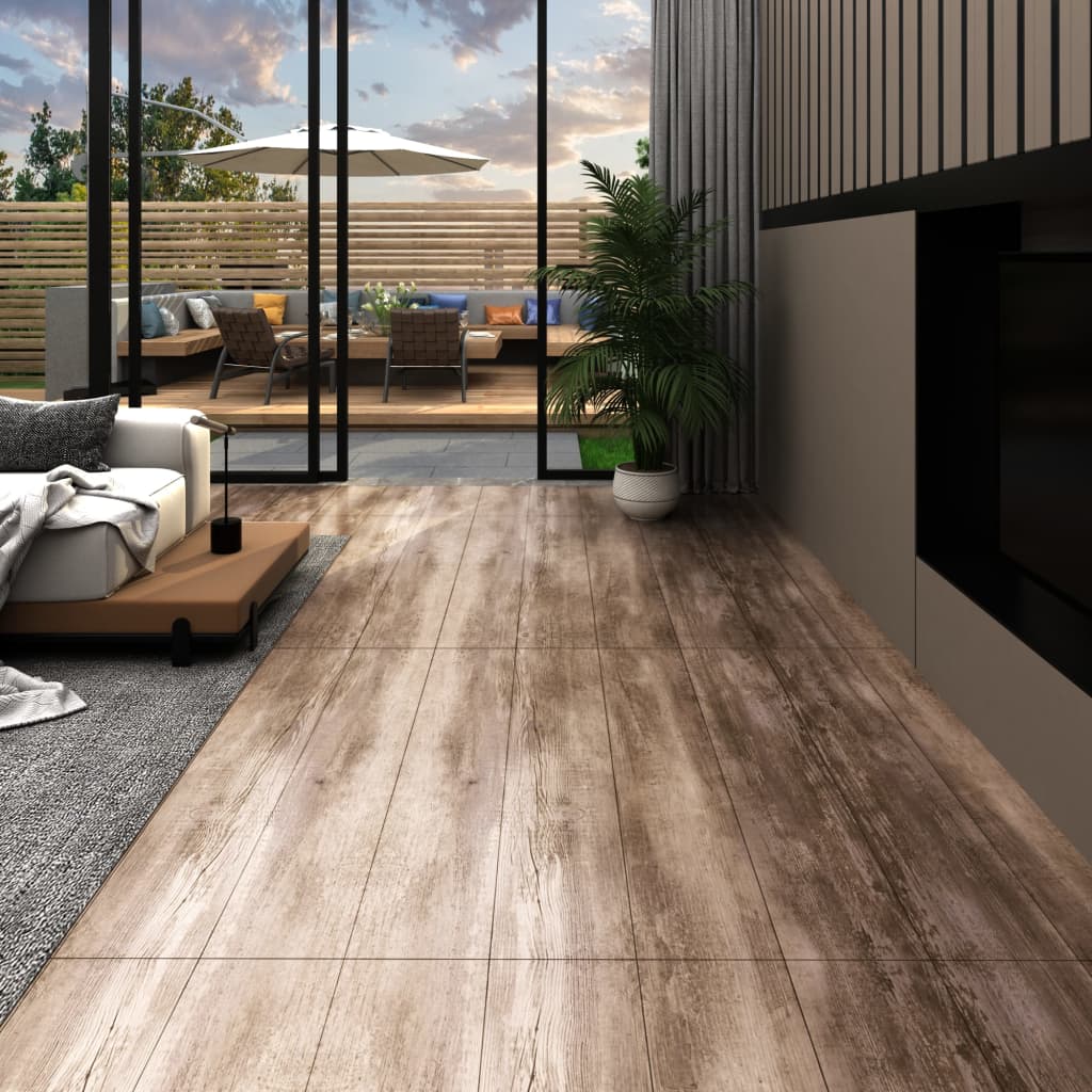 vidaXL Samolepiace podlahové dosky z PVC 5,21 m² 2 mm ošúchané drevo