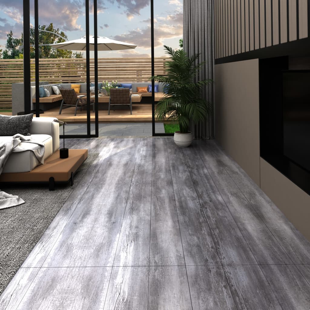 vidaXL Samolepiace podlahové dosky z PVC 5,21 m² 2 mm matné drevo sivé