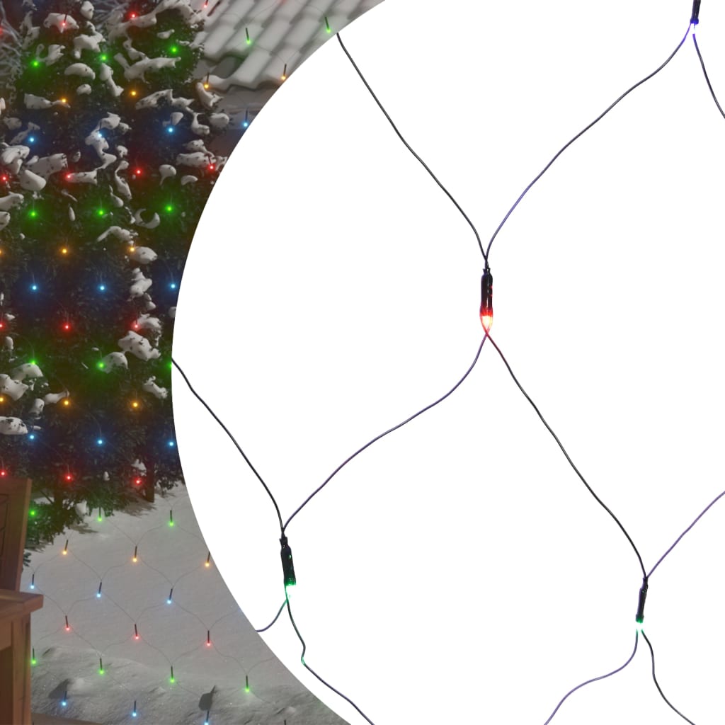 vidaXL Vianočná svetelná sieť farebná 3x3 m 306 LED interiér exteriér