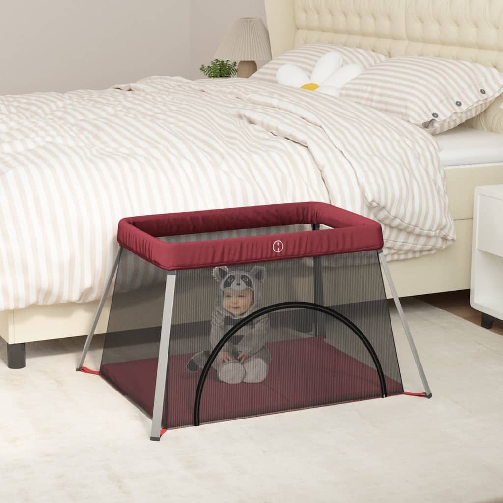 vidaXL Detská posteľ s matracom červená ľanová látka
