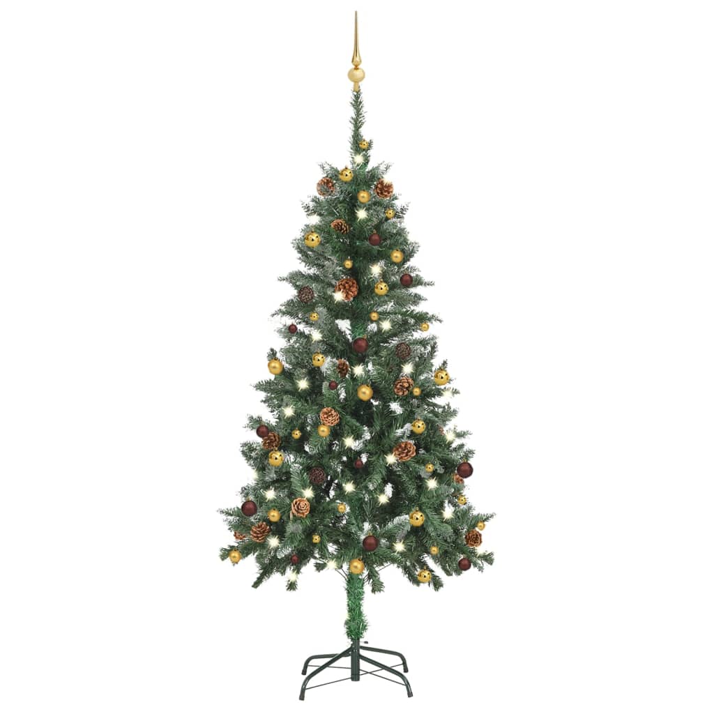 vidaXL Umelý vianočný stromček s LED a sadou gulí 150 cm