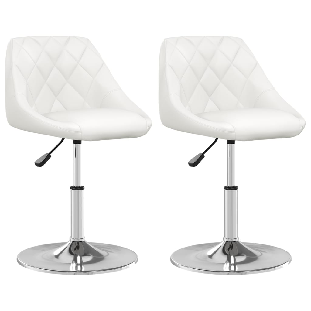 vidaXL Jedálenské stoličky 2 ks biele umelá koža