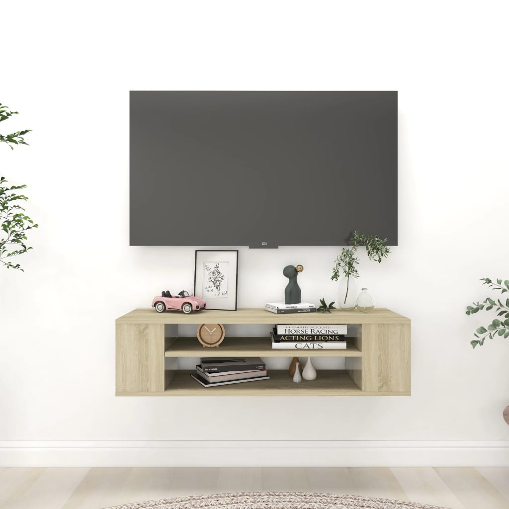 vidaXL Závesná TV skrinka, dub sonoma 100x30x26,5 cm, kompozitné drevo