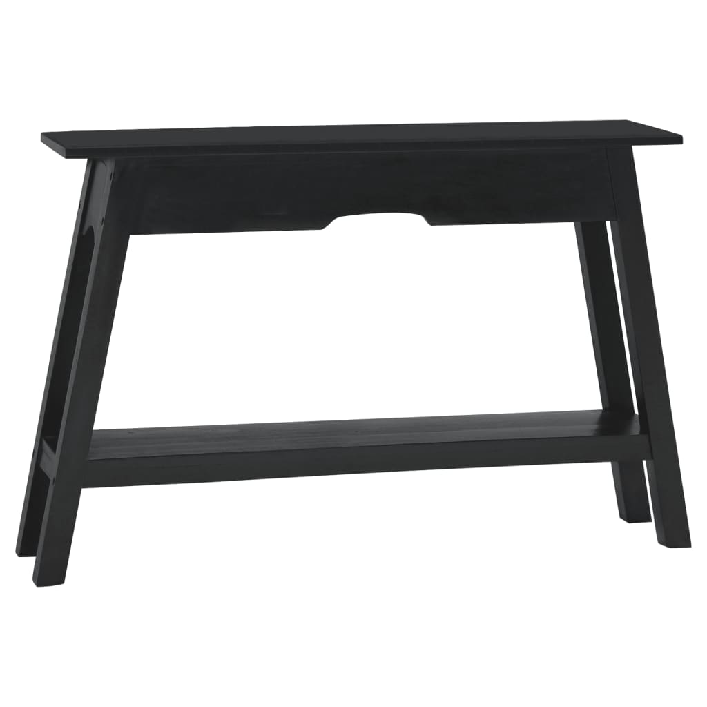 vidaXL Konzolový stolík čierny 110x30x75 cm masívny mahagón