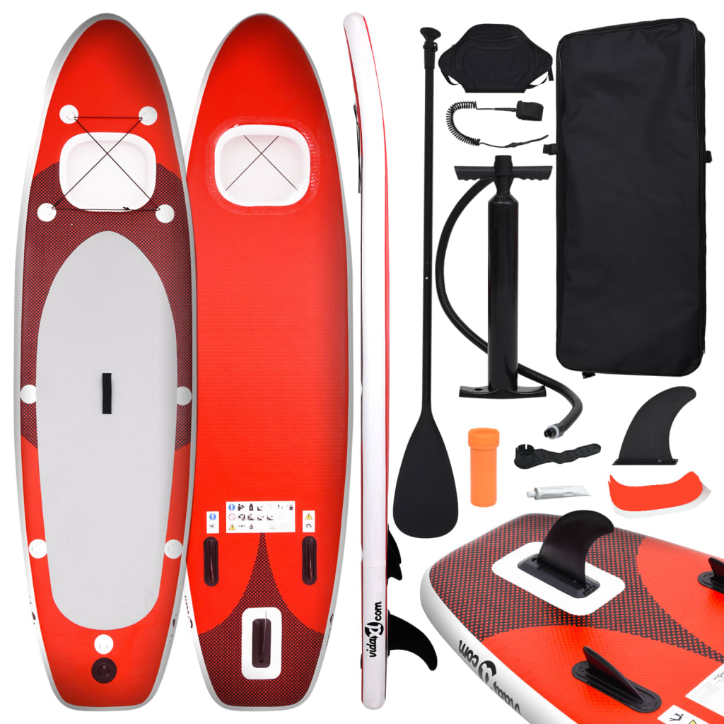 vidaXL Nafukovací Stand up paddleboard červený 300x76x10 cm