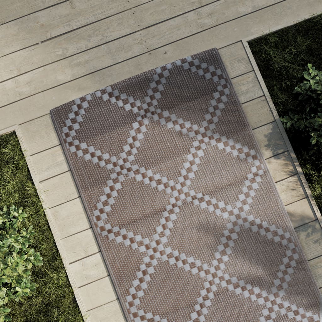vidaXL Vonkajší koberec hnedý 80x250 cm PP