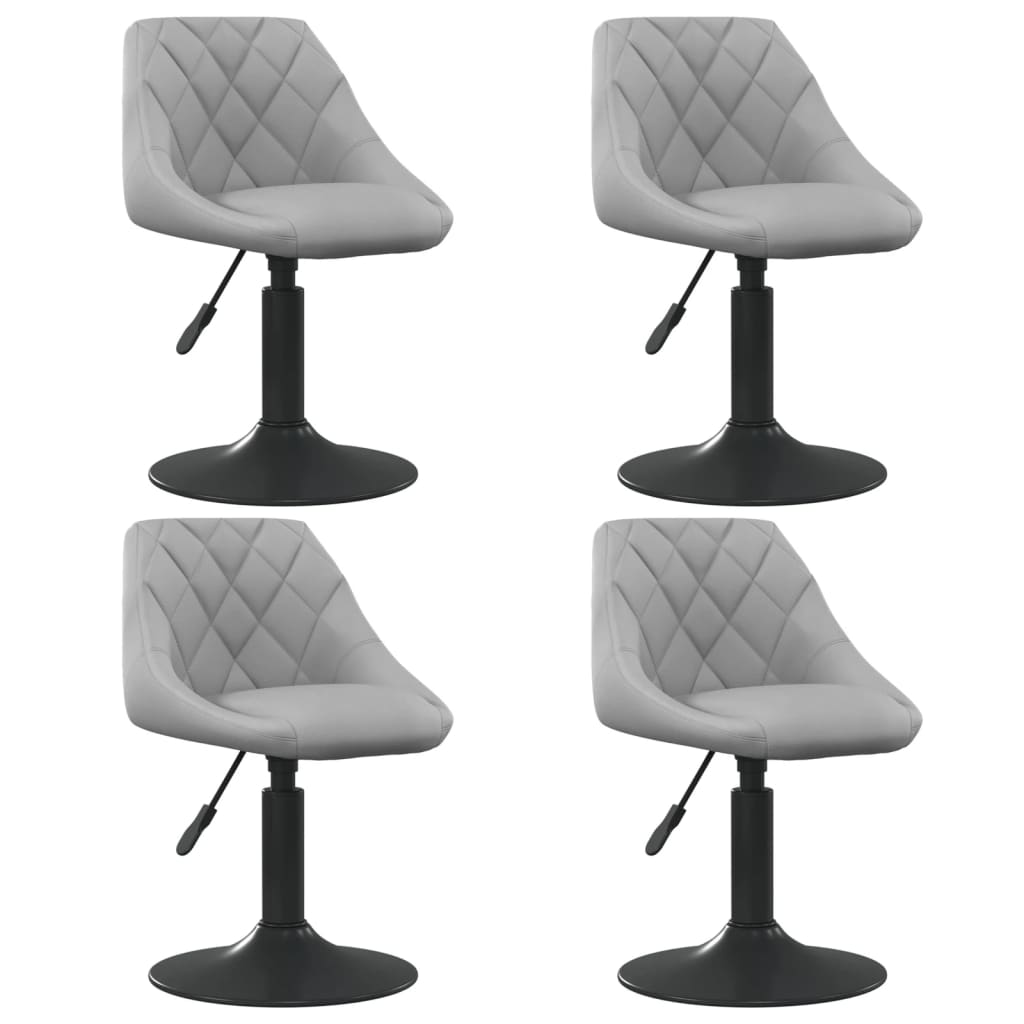vidaXL Otočné jedálenské stoličky 4 ks bledosivé zamatové