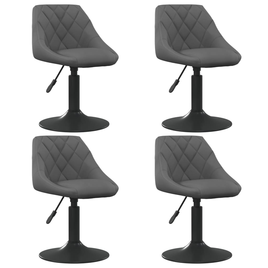 vidaXL Otočné jedálenské stoličky 4 ks tmavosivé zamatové