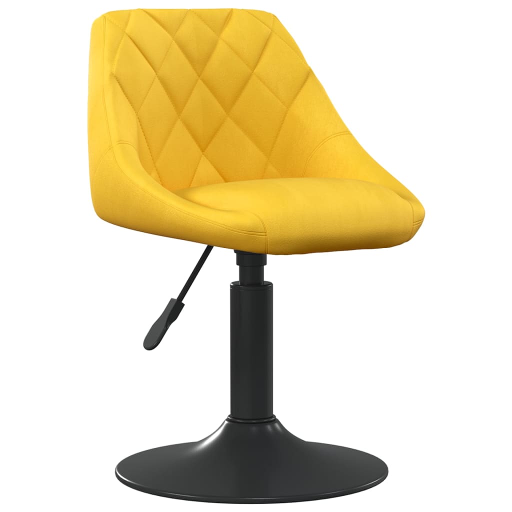 vidaXL Jedálenská stolička horčicovo-žltá zamatová
