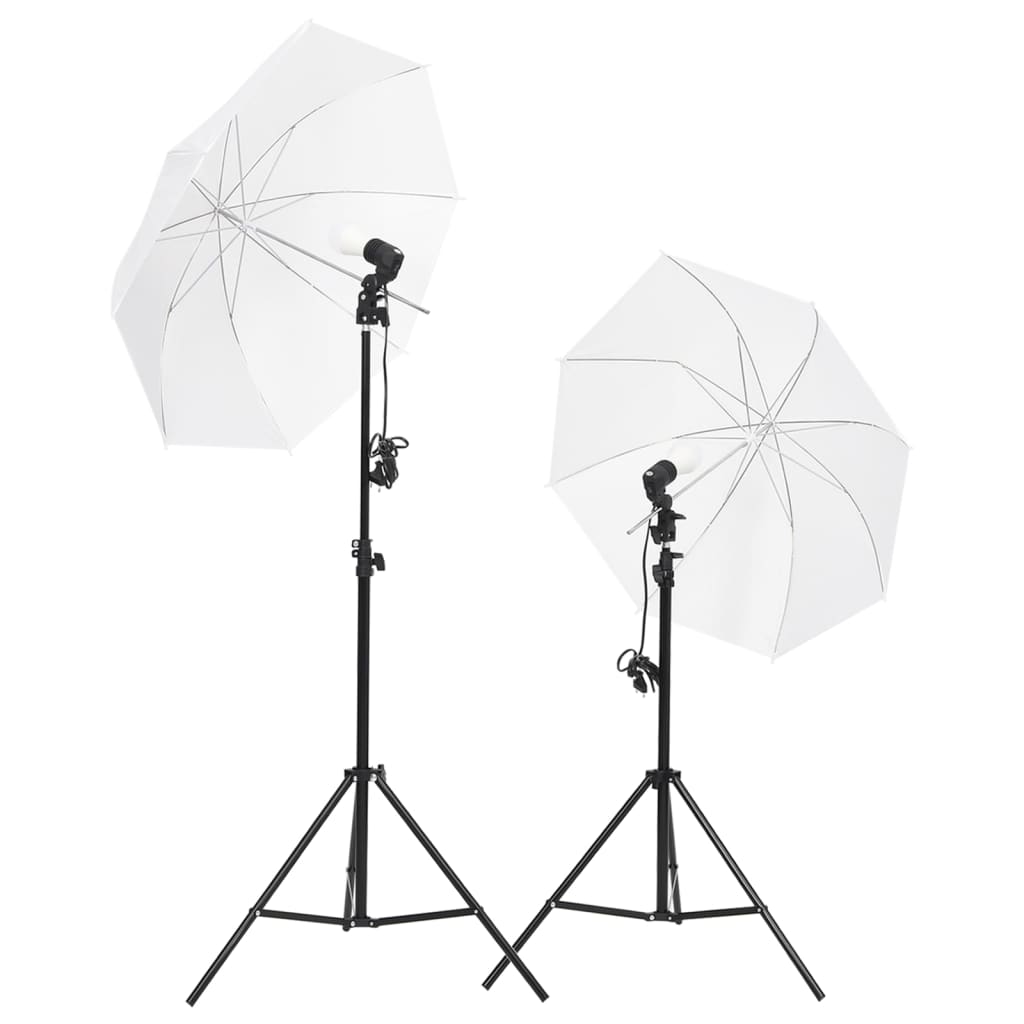 vidaXL Súprava štúdiového osvetlenia so statívmi a dáždnikmi