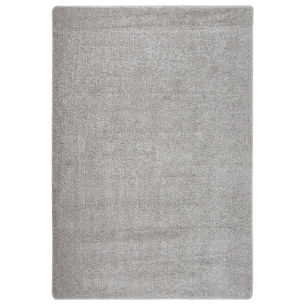vidaXL Chlpatý koberec bledosivý 120x170 cm protišmykový