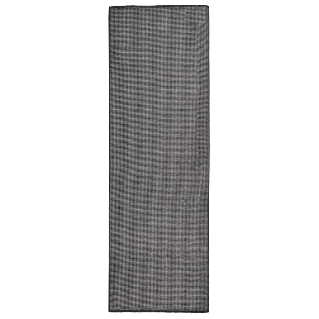 vidaXL Vonkajší koberec s plochým tkaním 80x250 cm sivý