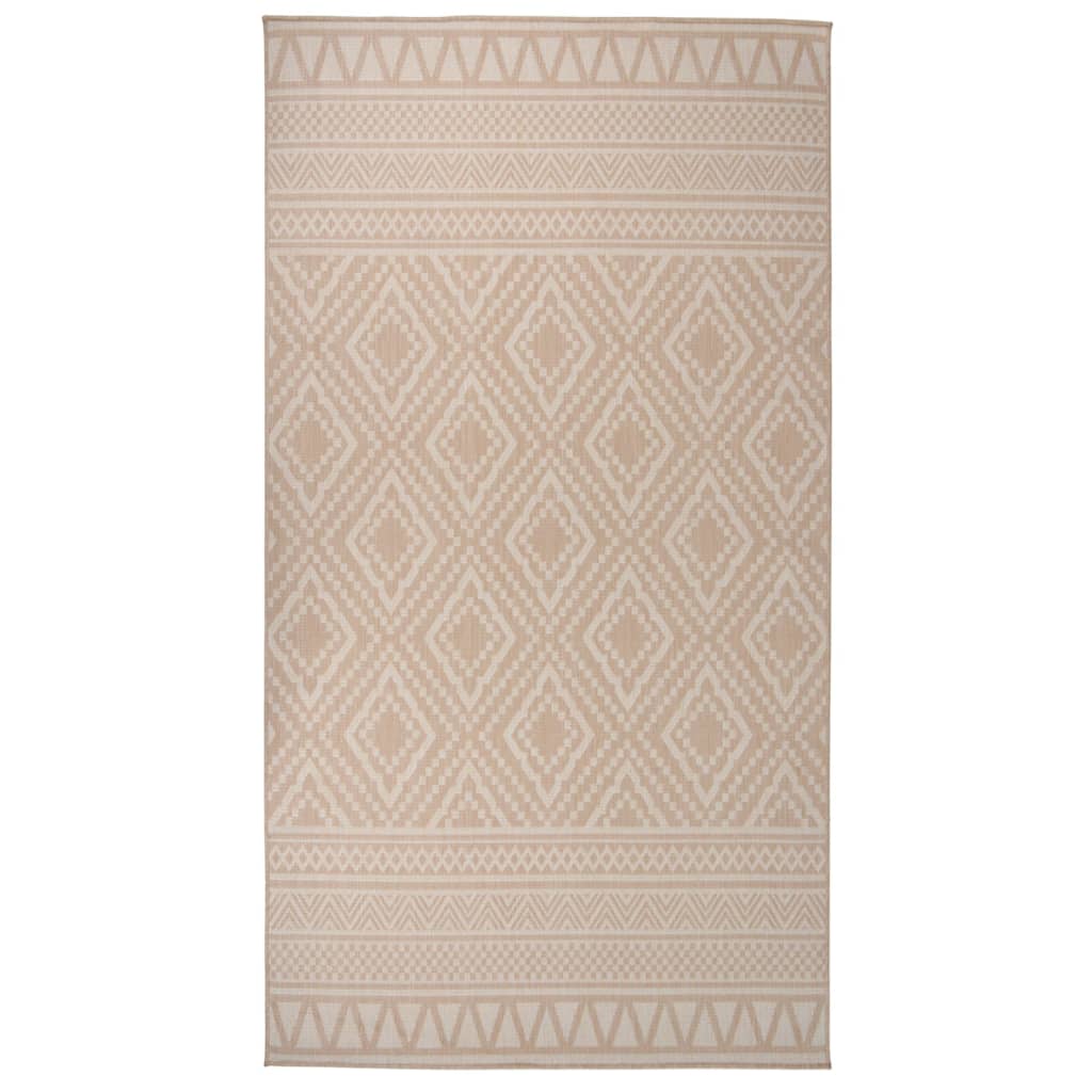 vidaXL Vonkajší koberec s plochým tkaním 80x150 cm hnedý pruhovaný