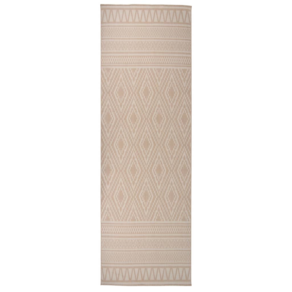 vidaXL Vonkajší koberec s plochým tkaním 80x250 cm hnedý pruhovaný