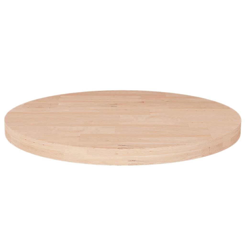 vidaXL Okrúhla stolová doska Ø50x2,5 cm neošetrený dubový masív