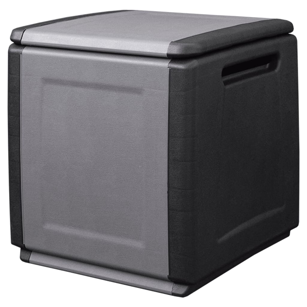 vidaXL Záhradný úložný box 54x53x57 cm 130 l šedo-čierny