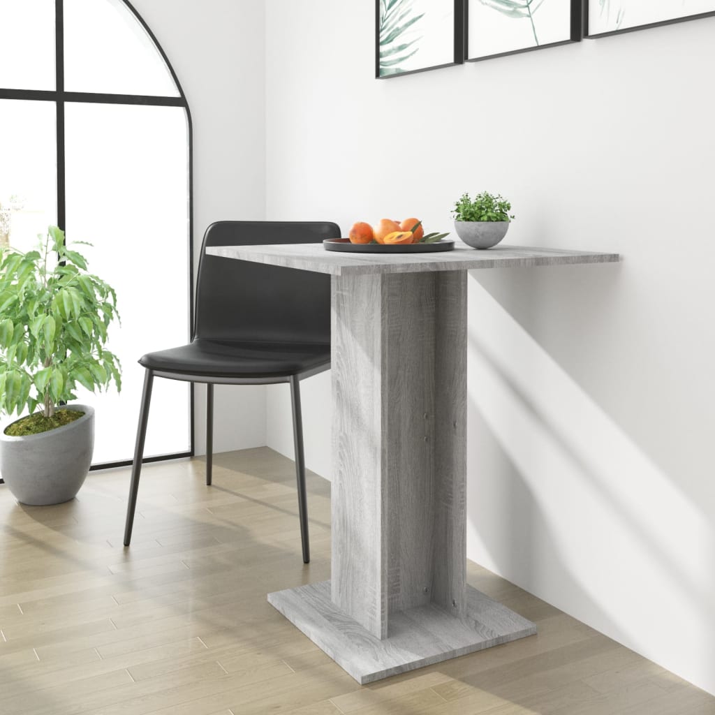 vidaXL Bistro stolík sivý sonoma 60x60x75 cm spracované drevo