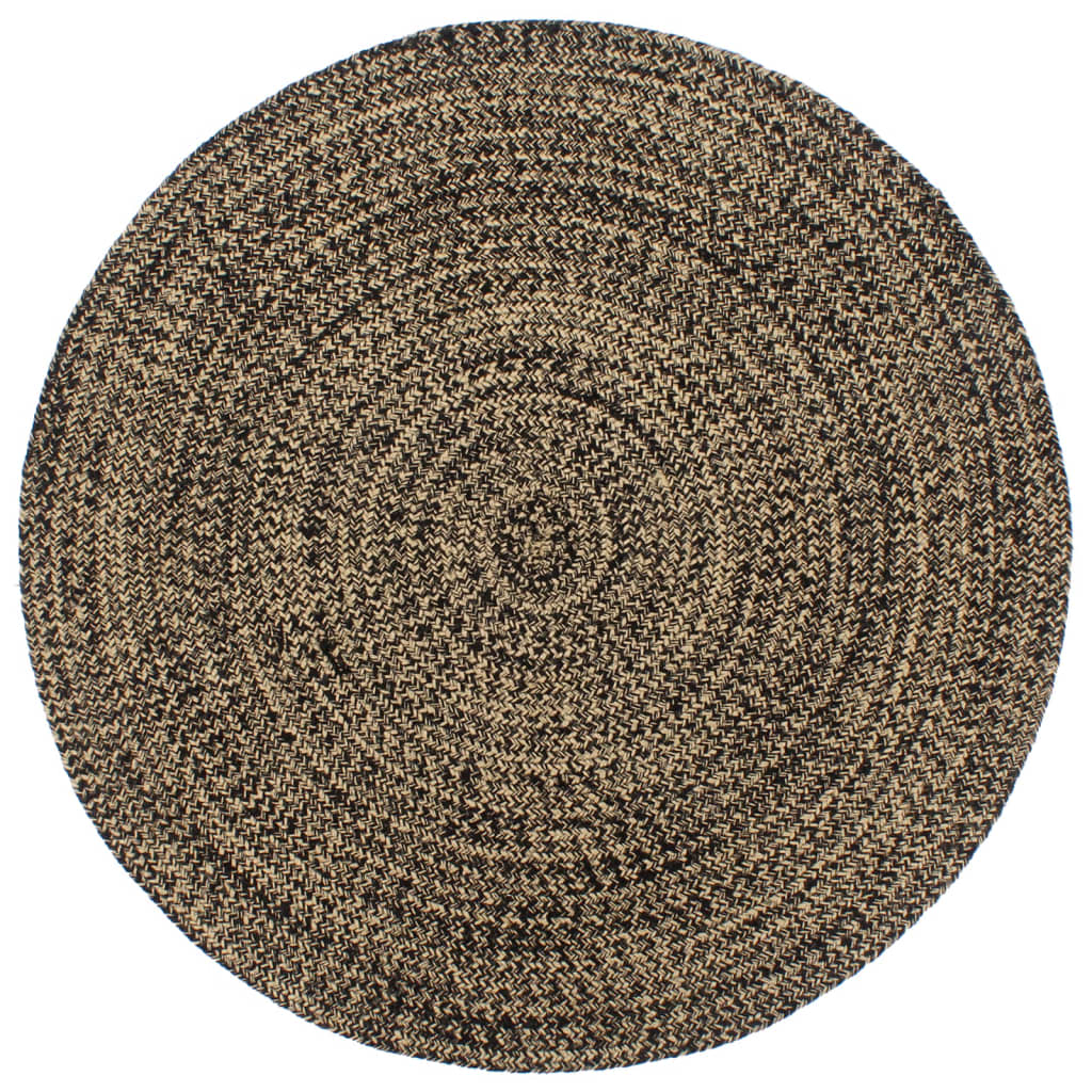 vidaXL Ručne vyrobený jutový koberec čierno-hnedý 210 cm