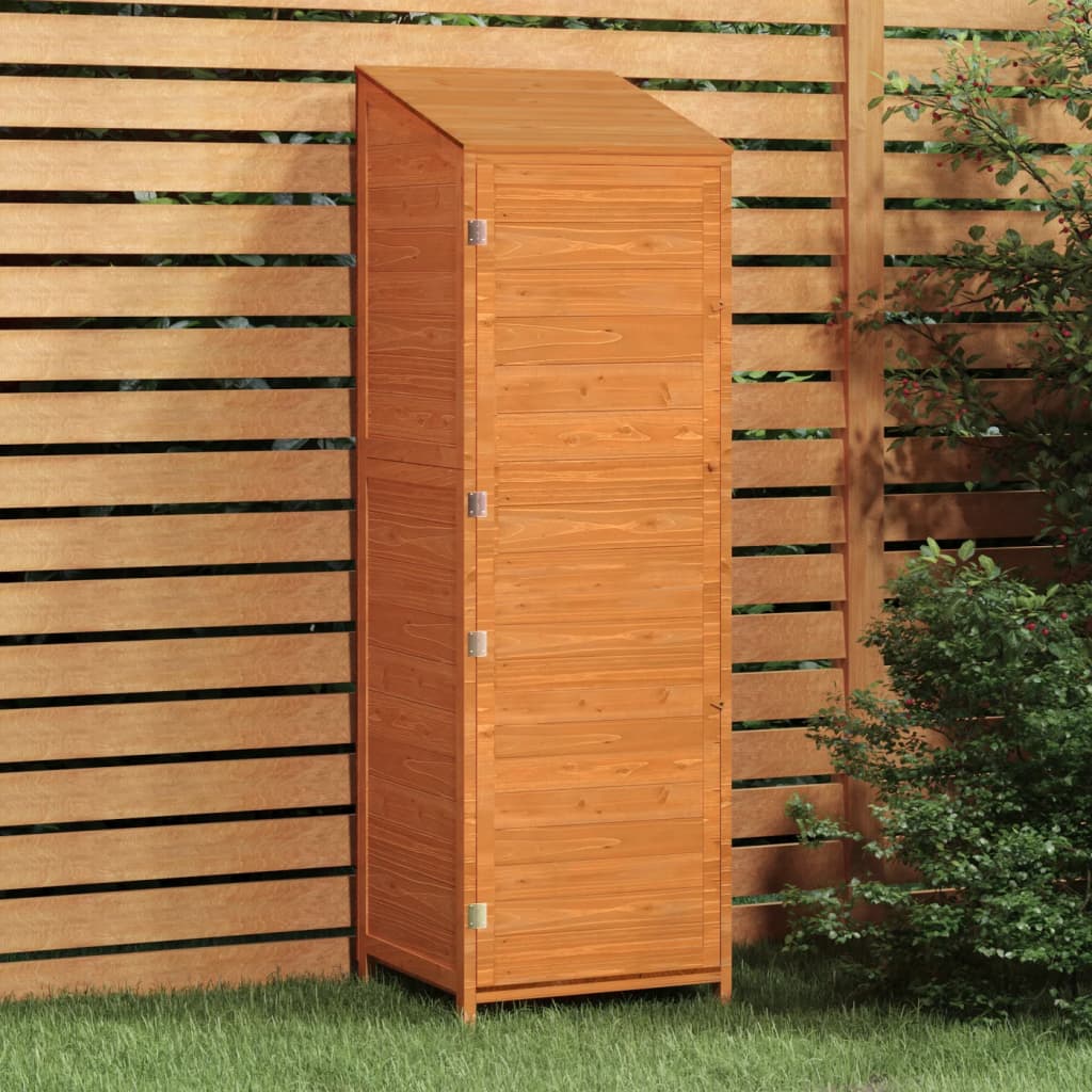 vidaXL Záhradná kôlňa hnedá 55x52x174,5 cm masívne jedľové drevo