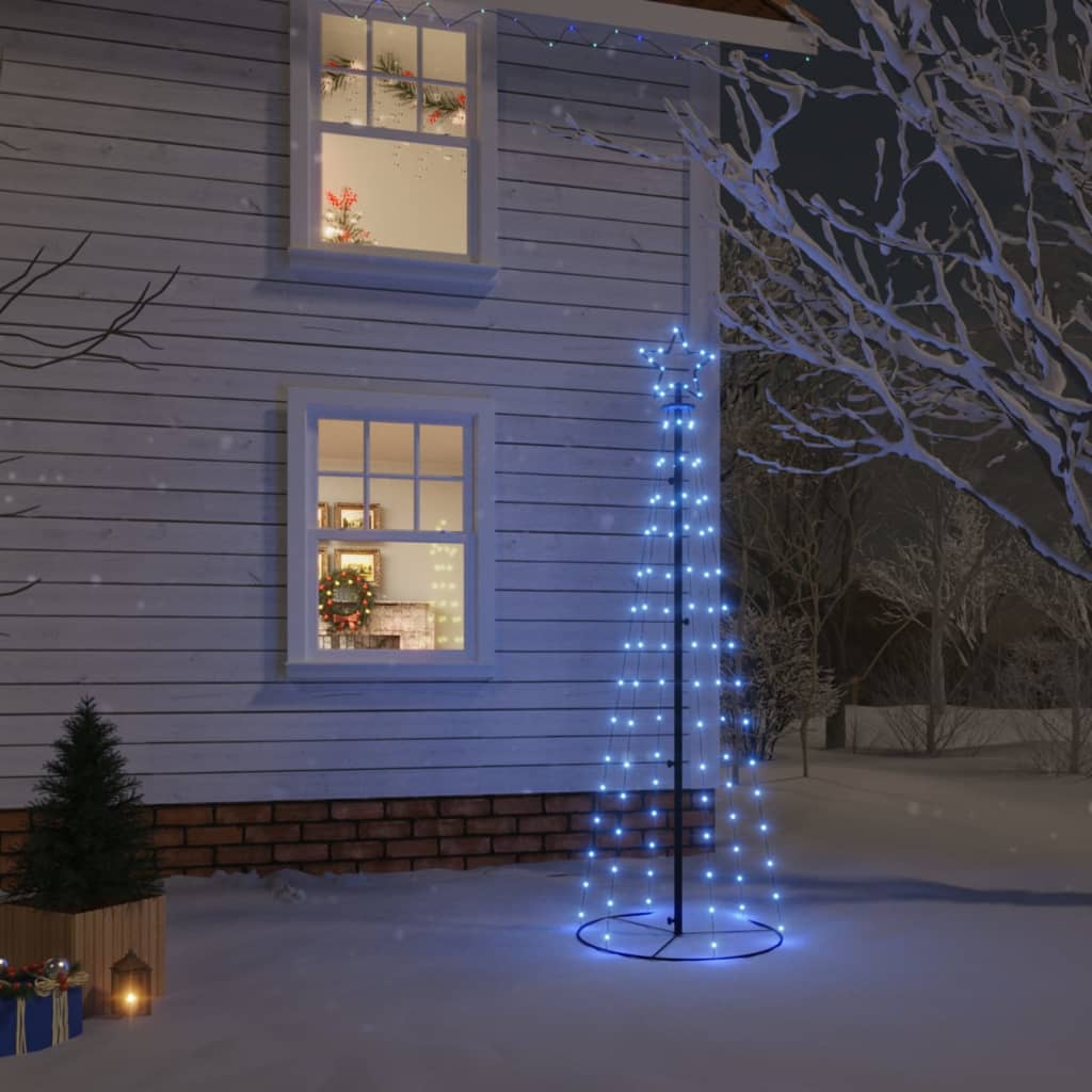 vidaXL Vianočný stromček, kužeľ 108 LED, modré svetlo 70x180 cm