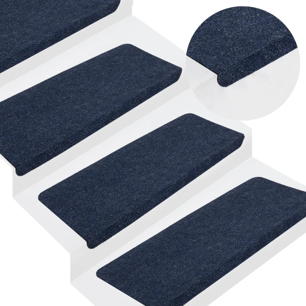vidaXL Samolepiace nášľapy na schody 15 ks 65x24,5x3,5 cm modré