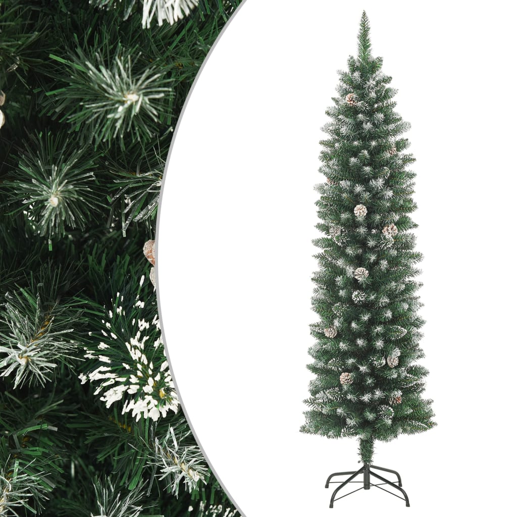vidaXL Umelý úzky vianočný stromček s podstavcom 240 cm PVC
